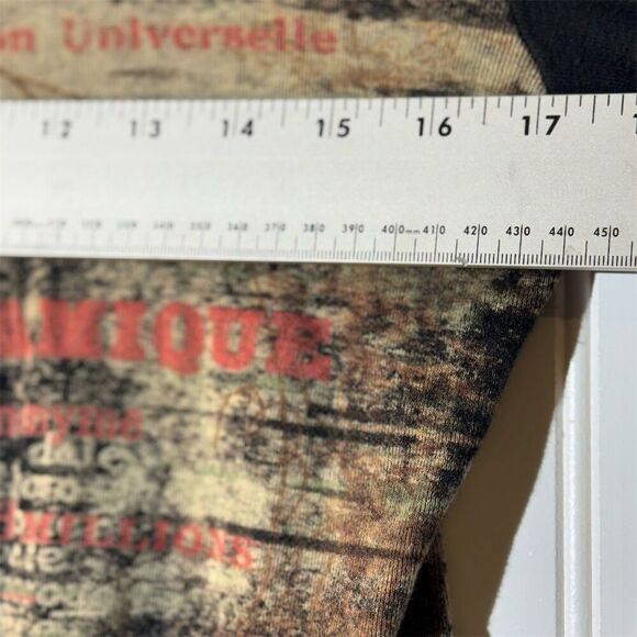 VTG Susan Lawrence Paris Y2K Distressed Graphic Tee Grunge Goth Floral Top PL - Picture 5 of 10